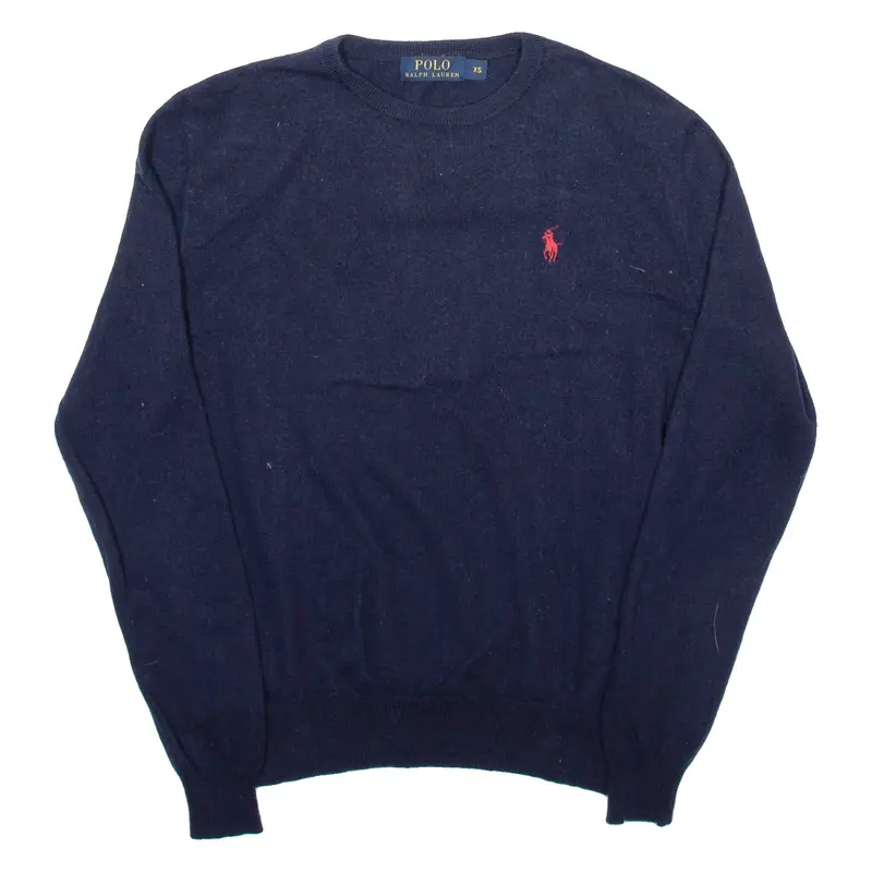 POLO RALPH LAUREN Mens Jumper Blue Tight Knit Wool XS