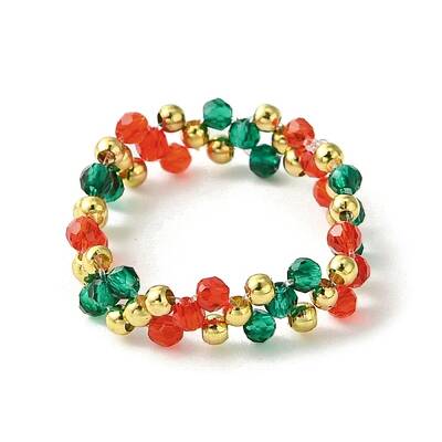 Christmas Theme Glass Rings