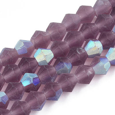 Imitate Austrian Crystal Bicone Frosted Glass Beads Strands