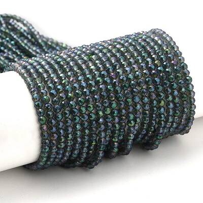 Electroplate Transparent Glass Beads Strands
