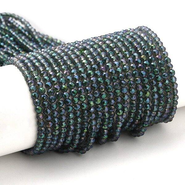 Electroplate Transparent Glass Beads Strands