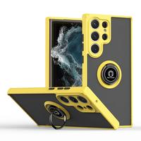 Matte Magnetic Car Ring Holder Mobile Case for Samsung Galaxy S25 S24 S23 S22 S21 Ultra Plus, Kickstand Function Shockproof B...