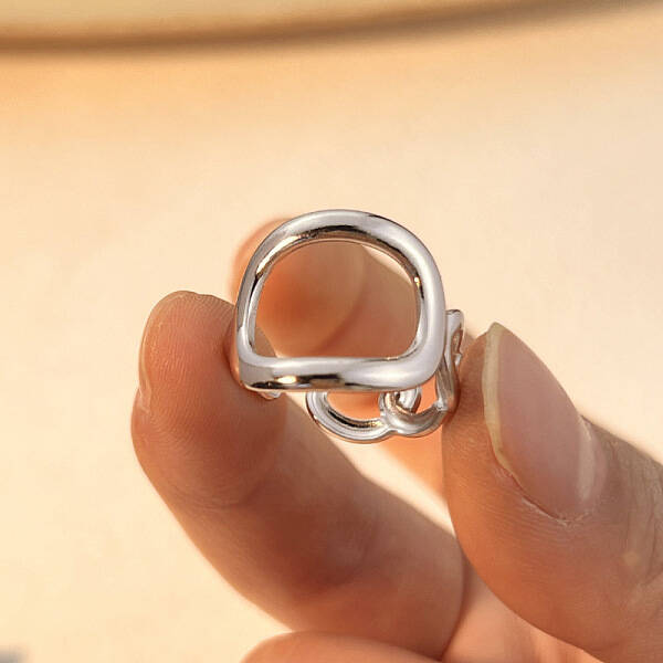 Hollow 304 Stainless Steel Cuff Rings