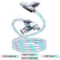 Christmas Gift Ideas，Will Glow 4-in-1 Usb Charging Cable, Fastcharging Cable Max Electronic  Type C + Usb A + Lightning Mul...