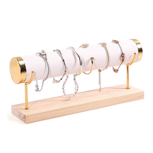 PU Leather T Bar Bracelet Display Rack
