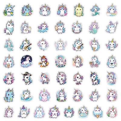 50Pcs Unicorn PVC Self-Adhesive Stickers