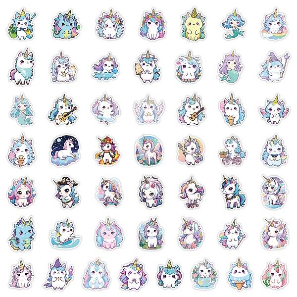 50Pcs Unicorn PVC Self-Adhesive Stickers