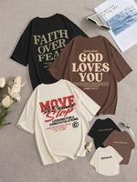 Women's Letter Print Round Neck Tee, Casual Short Sleeve Crew Neck T-shirt for Summer, Ladies Clothes for Daily Wear