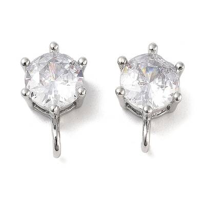 Brass Micro Pave Clear Cubic Zirconia Pendants