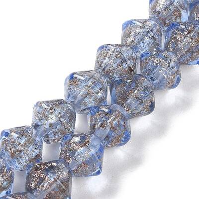 Handmade Gold Sand Lampwork Beads