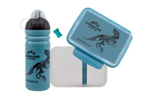 Set R&b T-REX 0.7 L - Blue Bottle and Container Dino Design