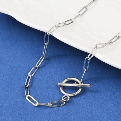 Non-Tarnish Unisex 304 Stainless Steel Paperclip Chain Necklaces