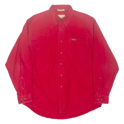 WOOLRICH Sportsman Chamois Mens Flannel Shirt Red 90s Long Sleeve L