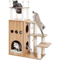 #cozyvibes#petlife Made4Pets Modern Cat Tree, Wood Cat Tower with Scratch Post, 51\