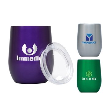 24 Custom Maxwell 12 oz Double Wall, Stainless Steel Vacuum Wine ...