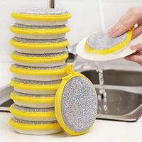 Double-sided Dishwashing Sponge, 3 Counts Scrubbing Pot Brush, Kitchen Dish Cloth, Household Dishcloth, Oil and Stain Removal...