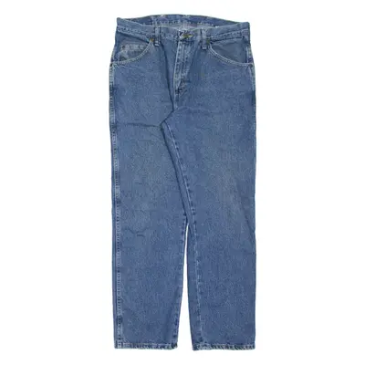 WRANGLER Mens Jeans Blue Regular Straight Stone Wash W35 L30