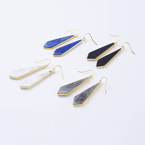 Natural/Synthetic Gemstone Dangle Earrings