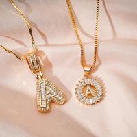 2 Pack Initial Letter Pendant Necklaces for Women, 14K Gold Plated Alphabet Necklace with Adjustable 17''-19'' Chain, Valenti...