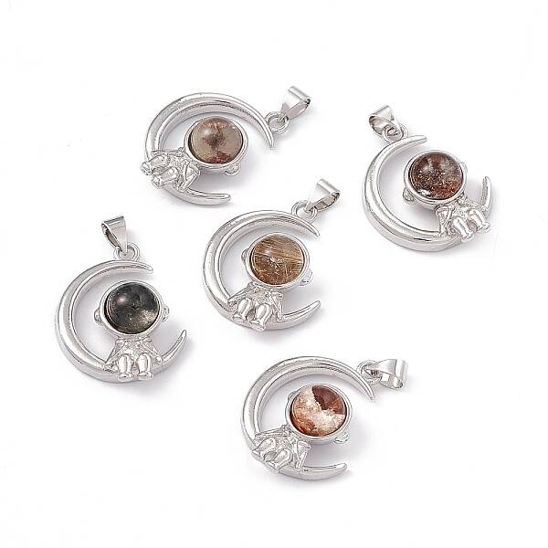 Natural Lodolite Quartz Pendants