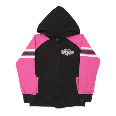 Age 7-8 Harley Davidson Hoodie - Medium Black Cotton