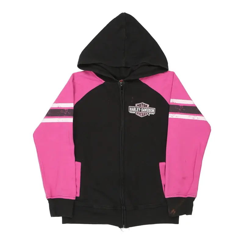 Age 7-8 Harley Davidson Hoodie - Medium Black Cotton