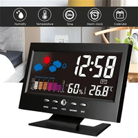 Modern Digital Alarm Clock with Backlight Snooze Thermometer and Weather Forecast USB Powered with Calendar Auto Off and Meta...