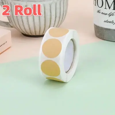 Blank Kraft Paper Round Self-adhesive Label Paper, 1000pcs/2 Rolls Item Classification Name Stickers, Personalized Labels for...