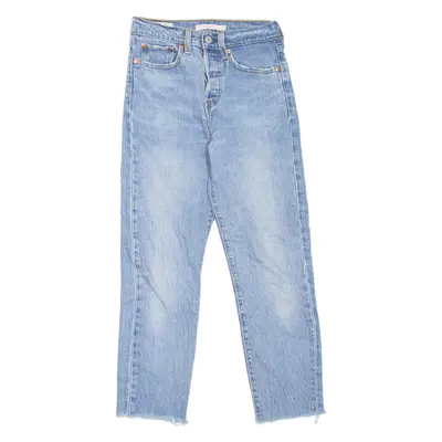 LEVI'S Wedgie BIG E Womens Jeans Blue Slim Skinny Stone Wash W24 L24
