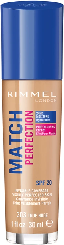 Rimmel Match Perfection Liquid Foundation SPF 20 Color 303 True Nude 30 ml