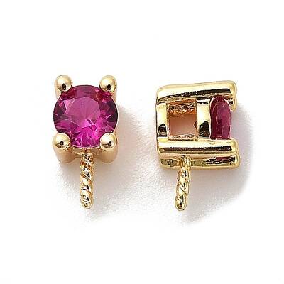 Brass Micro Pave Cubic Zirconia Peg Bails
