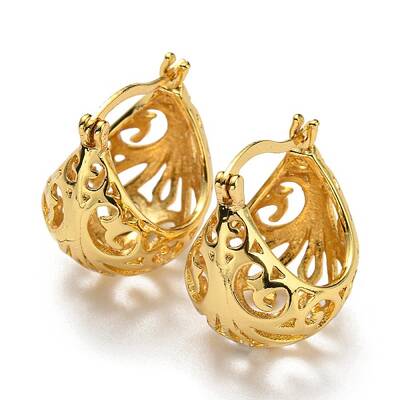 Hollow Basket Hoop Earrings