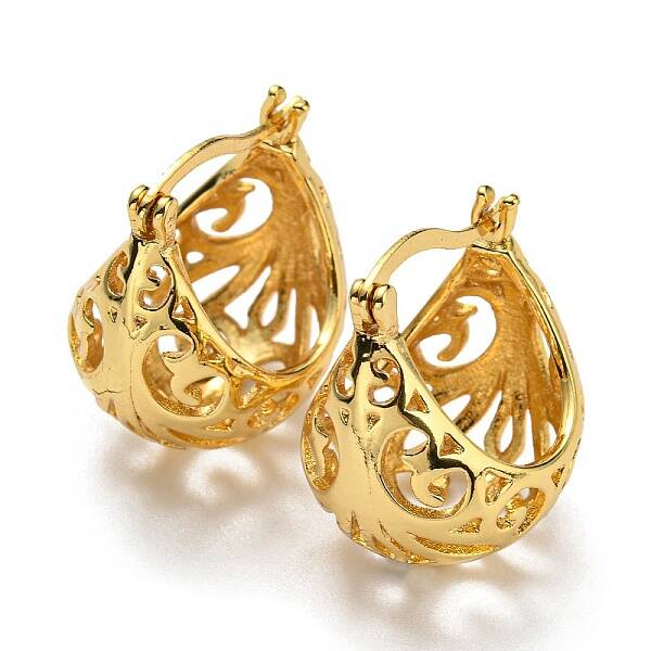Hollow Basket Hoop Earrings