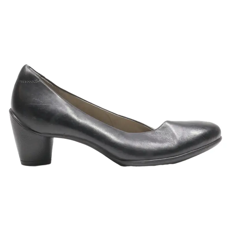 ECCO Pump Heels Black Leather Womens UK 5
