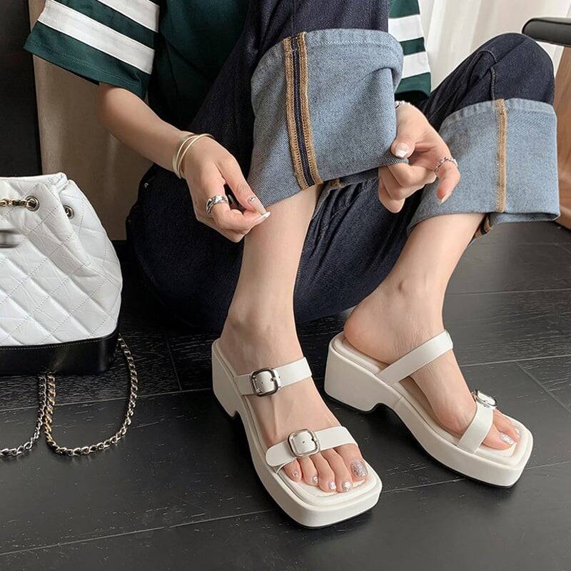 CHIKO Amoura Open Toe Flatforms Slides Sandals
