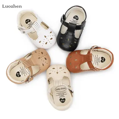 Baby Girls Toddler Cute Moccasin Shoes Solid Color Hollow Comfortable Soft Sole PU Leather Flat Shoes Beginner Toddler Shoes ...