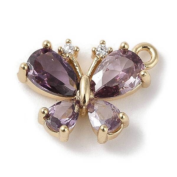 Brass Micro Pave Cubic Zirconia Charms
