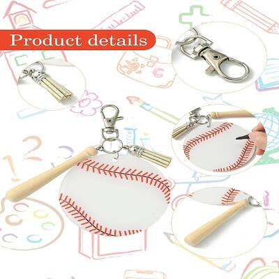 Baseball Acrylic & Wood Pendant Decorations