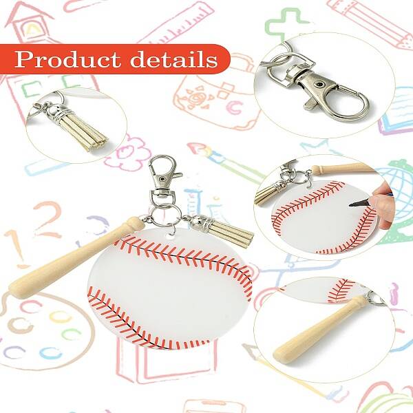 Baseball Acrylic & Wood Pendant Decorations