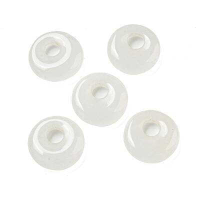 Natural White Jade Donut/Pi Disc Charms