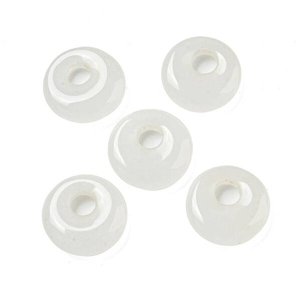 Natural White Jade Donut/Pi Disc Charms