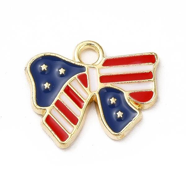 American Flag Style Alloy Enamel Pendants