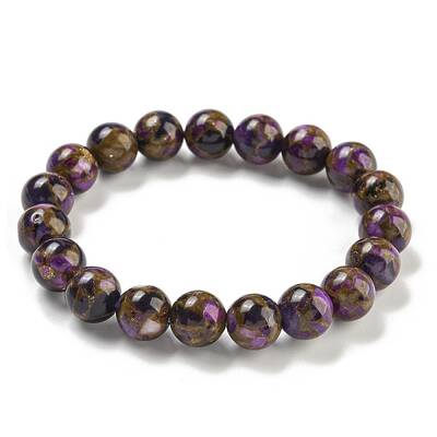 Round Synthetic Gold Clinquant Stone Stretch Bracekets