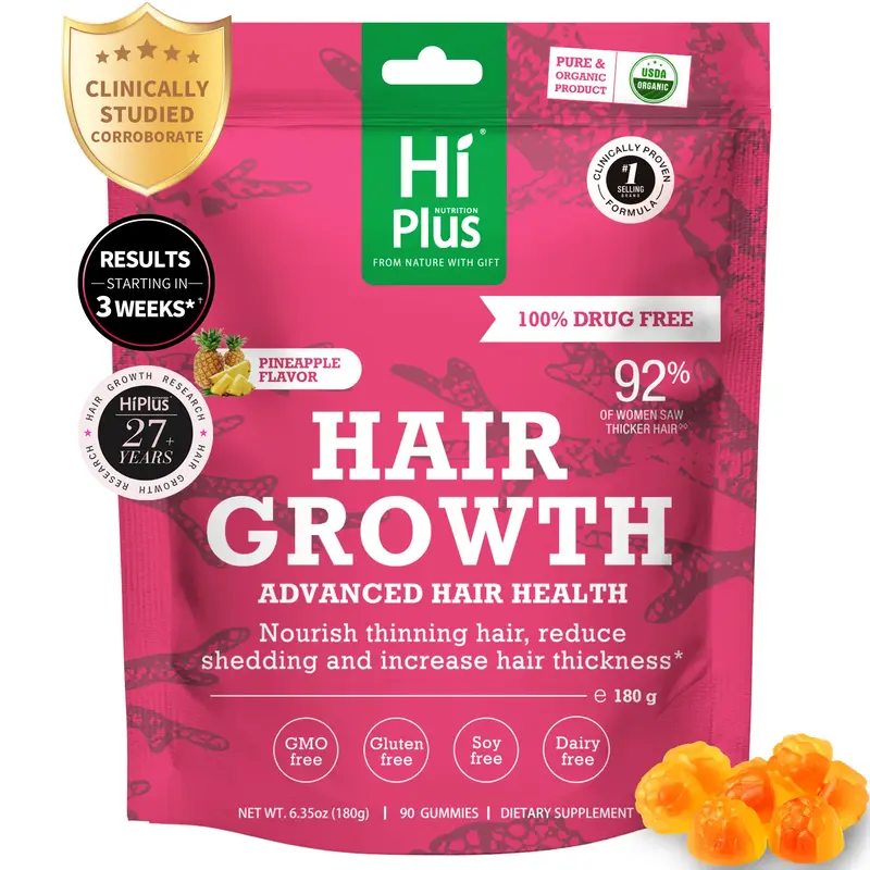 HiPlus Hair Growth Accelerator – Beauty Vitamin Healthcare–For Thicker,Nourishes Thinning&Loss,With Proprietary Collagen ...