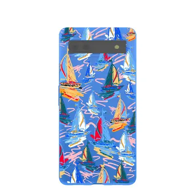 Electric Blue Dockside Dreams Google Pixel 6a Case