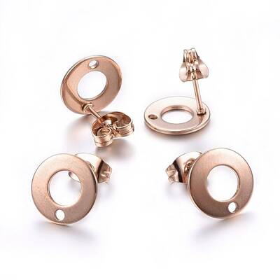 Ion Plating(IP) 304 Stainless Steel Stud Earring Findings