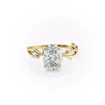 Sterling Silver with Yellow Gold Plated Moissanite Ring