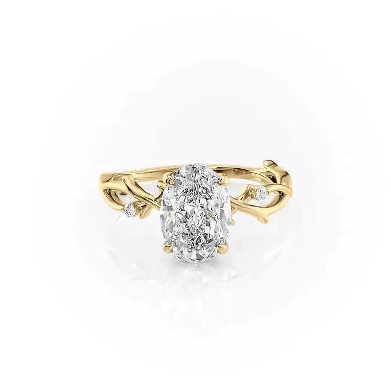 Sterling Silver with Yellow Gold Plated Moissanite Ring
