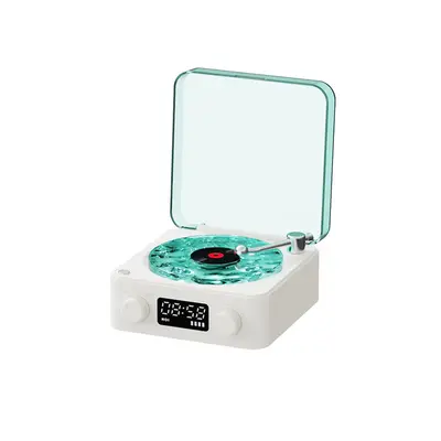Retro Turntable Speaker Wireless Bluetooth-compatible 5.0 Vinyl Record Player Stereo Sound With White Noise RGB Projection La...