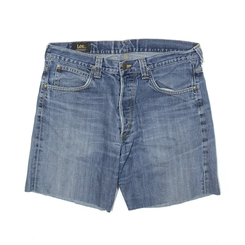 LEE Nash Cut Off Blue Regular Denim Shorts Mens M W32